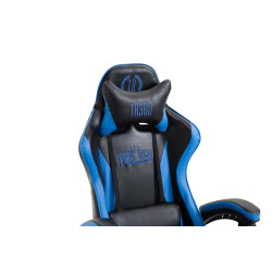 Chaise de bureau Ignite en similicuir noir/bleu