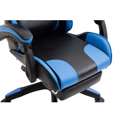 Chaise de bureau Ignite en similicuir noir/bleu