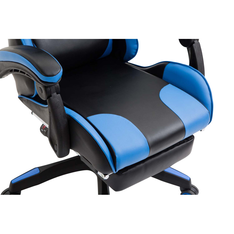 Chaise de bureau Ignite en similicuir noir/bleu