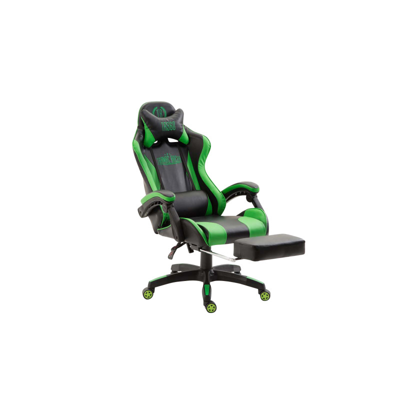Chaise de bureau Ignite en similicuir noir/vert