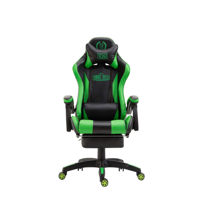 Chaise de bureau Ignite en similicuir noir/vert