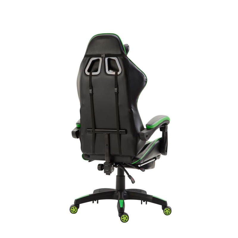 Chaise de bureau Ignite en similicuir noir/vert