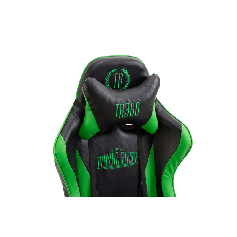 Chaise de bureau Ignite en similicuir noir/vert