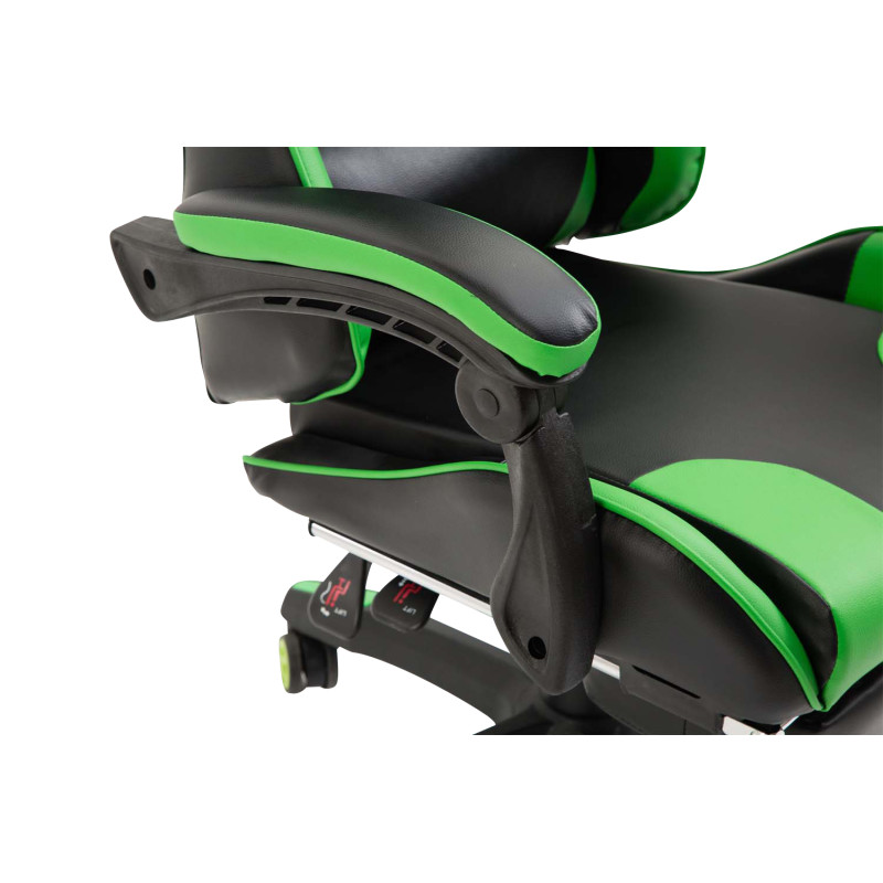 Chaise de bureau Ignite en similicuir noir/vert