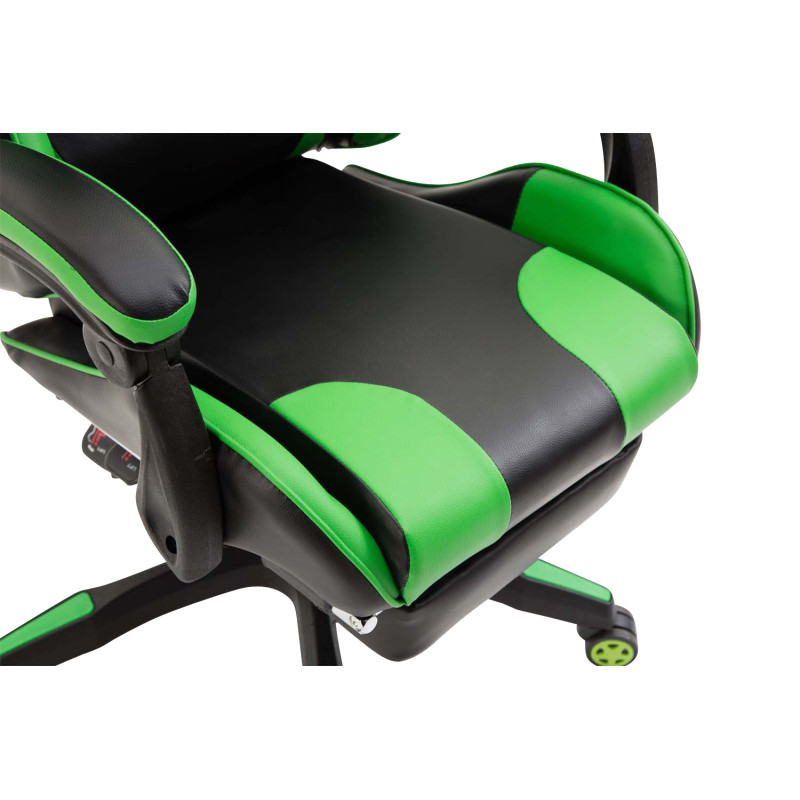 Chaise de bureau Ignite en similicuir noir/vert