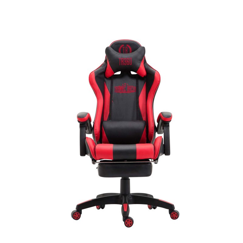 Chaise de bureau Ignite en similicuir noir/rouge