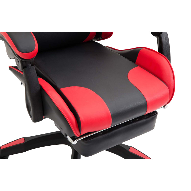 Chaise de bureau Ignite en similicuir noir/rouge