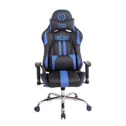 Chaise de bureau Limit XM en cuir artificiel noir/bleu