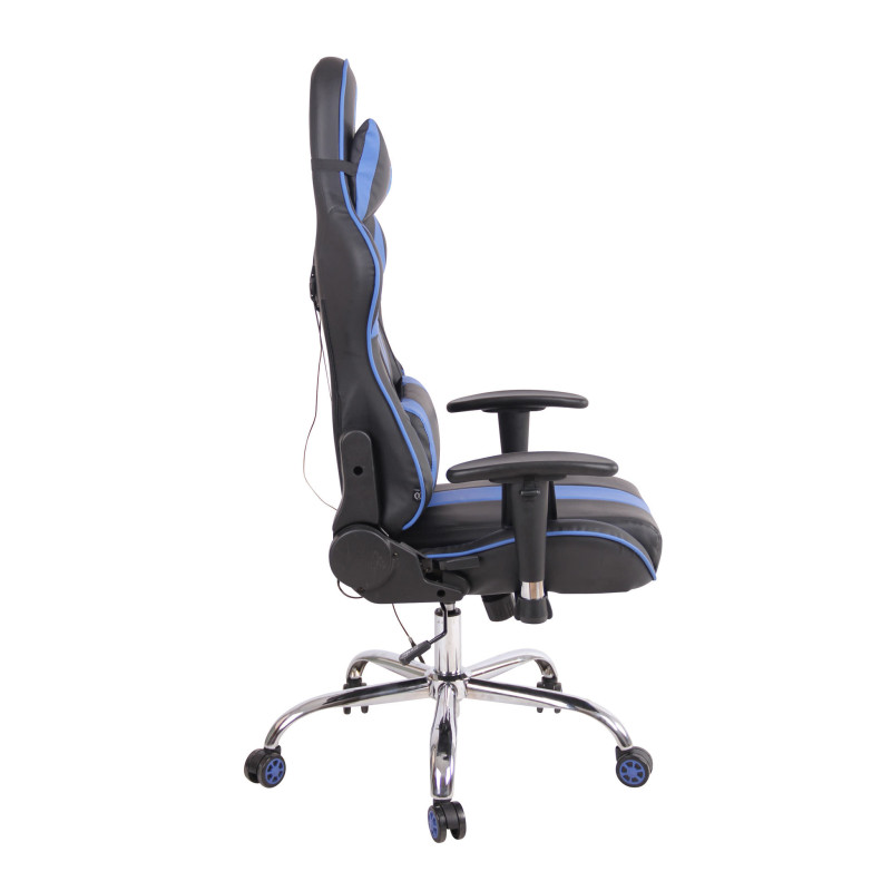 Chaise de bureau Limit XM en cuir artificiel noir/bleu
