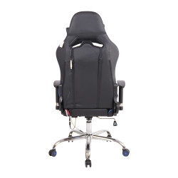 Chaise de bureau Limit XM en cuir artificiel noir/bleu