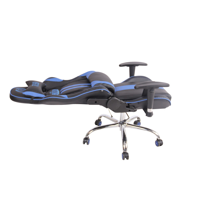 Chaise de bureau Limit XM en cuir artificiel noir/bleu