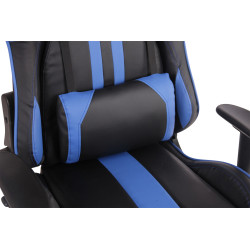 Chaise de bureau Limit XM en cuir artificiel noir/bleu