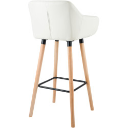 Banqueta alta Grant, couro sintético, creme