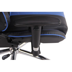 Chaise de bureau Limit XM en cuir artificiel noir/bleu