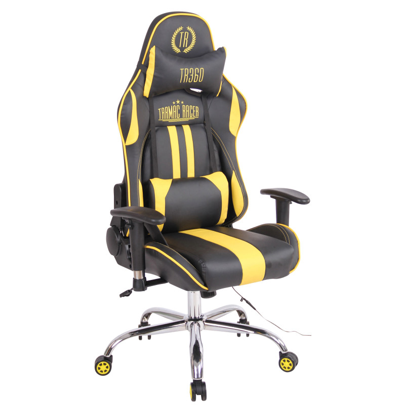 Chaise de bureau Limit XM en cuir artificiel noir/jaune