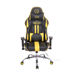 Chaise de bureau Limit XM en cuir artificiel noir/jaune