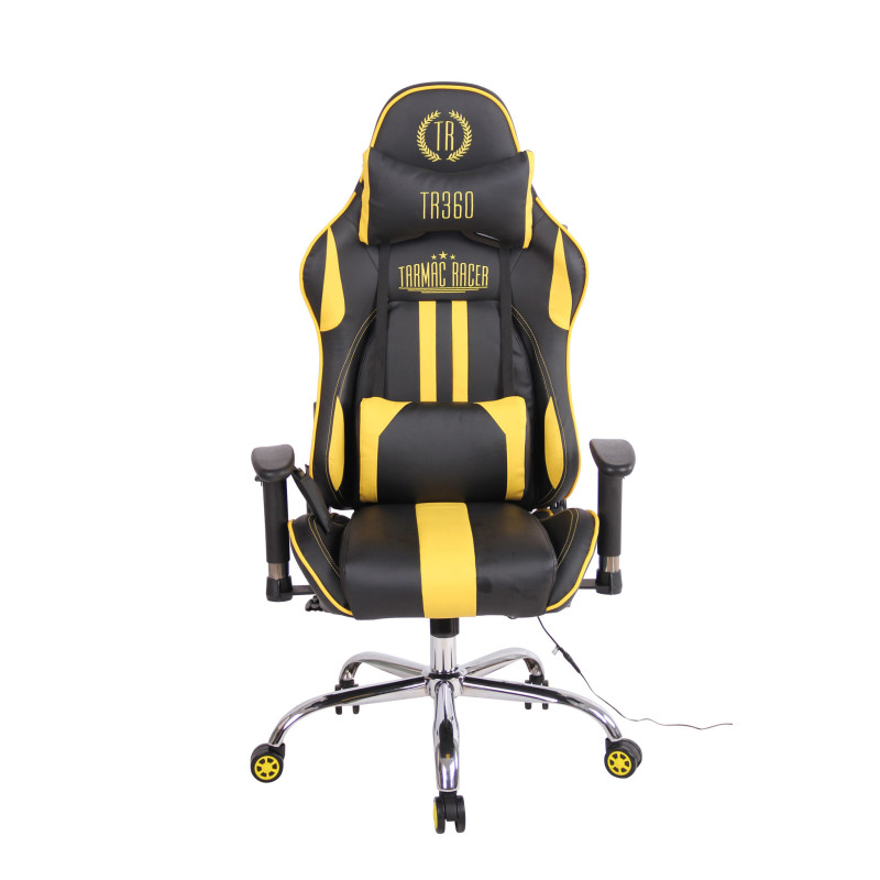 Chaise de bureau Limit XM en cuir artificiel noir/jaune
