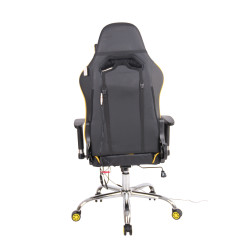 Chaise de bureau Limit XM en cuir artificiel noir/jaune