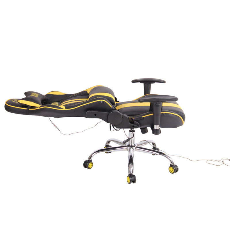 Chaise de bureau Limit XM en cuir artificiel noir/jaune