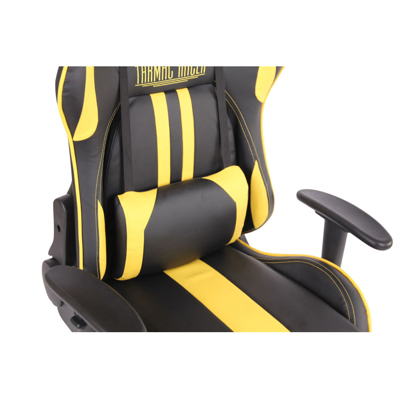 Chaise de bureau Limit XM en cuir artificiel noir/jaune
