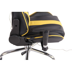 Chaise de bureau Limit XM en cuir artificiel noir/jaune