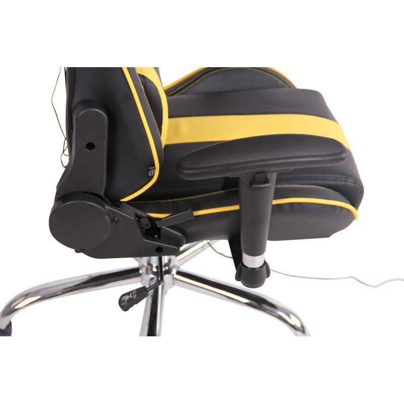 Chaise de bureau Limit XM en cuir artificiel noir/jaune