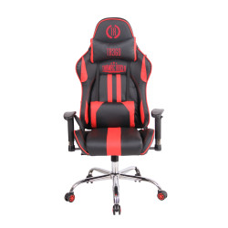Chaise de bureau Limit XM en cuir artificiel noir/rouge
