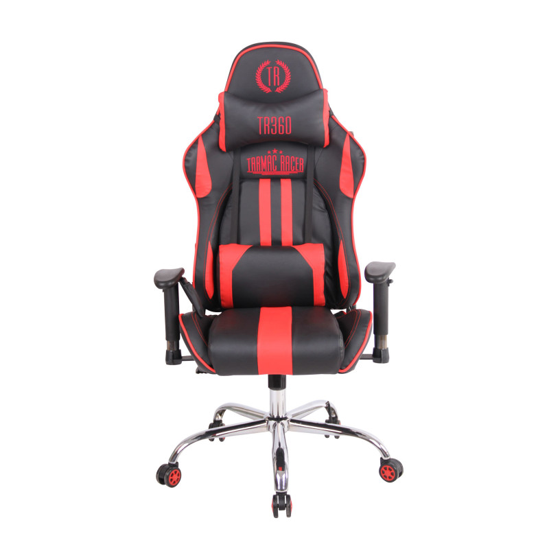 Chaise de bureau Limit XM en cuir artificiel noir/rouge