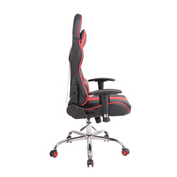 Chaise de bureau Limit XM en cuir artificiel noir/rouge