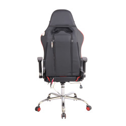 Chaise de bureau Limit XM en cuir artificiel noir/rouge