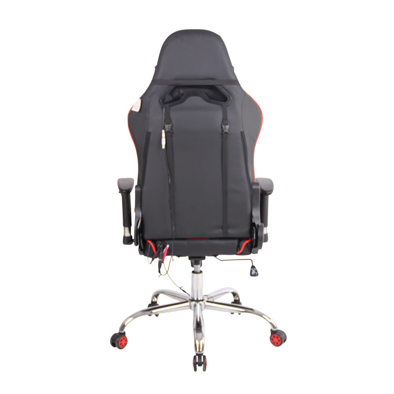 Chaise de bureau Limit XM en cuir artificiel noir/rouge