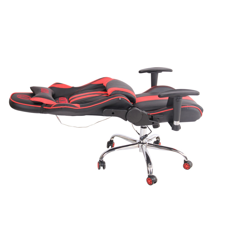 Chaise de bureau Limit XM en cuir artificiel noir/rouge