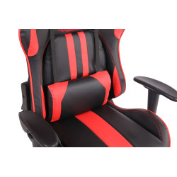 Chaise de bureau Limit XM en cuir artificiel noir/rouge