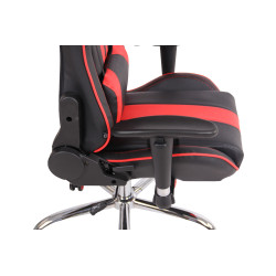 Chaise de bureau Limit XM en cuir artificiel noir/rouge