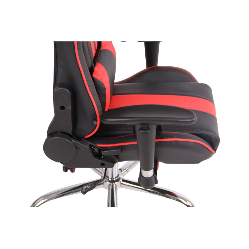 Chaise de bureau Limit XM en cuir artificiel noir/rouge