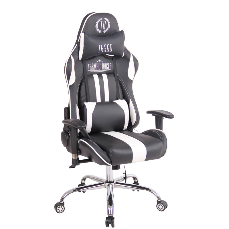 Chaise de bureau Limit XM en cuir artificiel noir/blanc