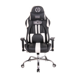Chaise de bureau Limit XM en cuir artificiel noir/blanc
