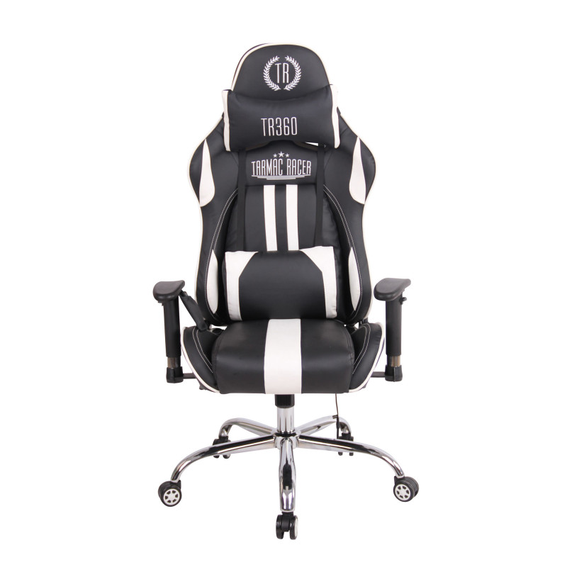 Chaise de bureau Limit XM en cuir artificiel noir/blanc