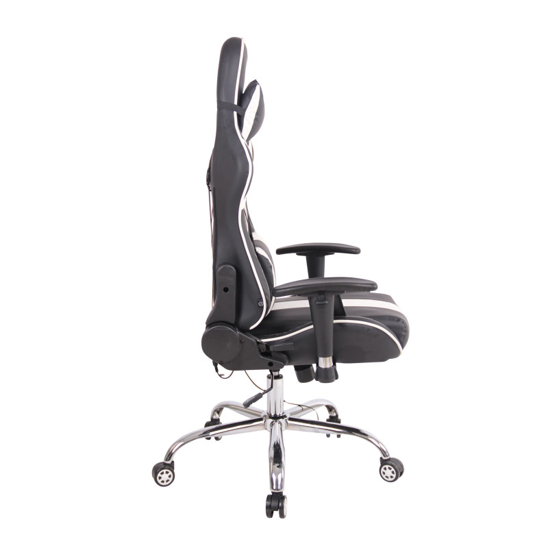 Chaise de bureau Limit XM en cuir artificiel noir/blanc