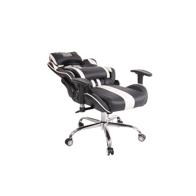 Chaise de bureau Limit XM en cuir artificiel noir/blanc