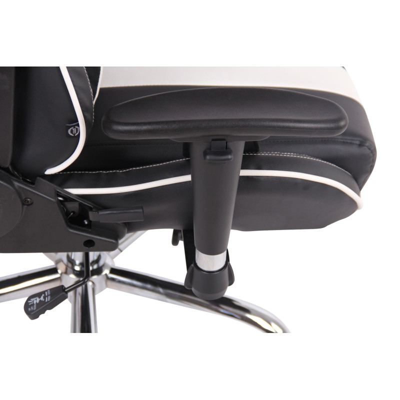 Chaise de bureau Limit XM en cuir artificiel noir/blanc