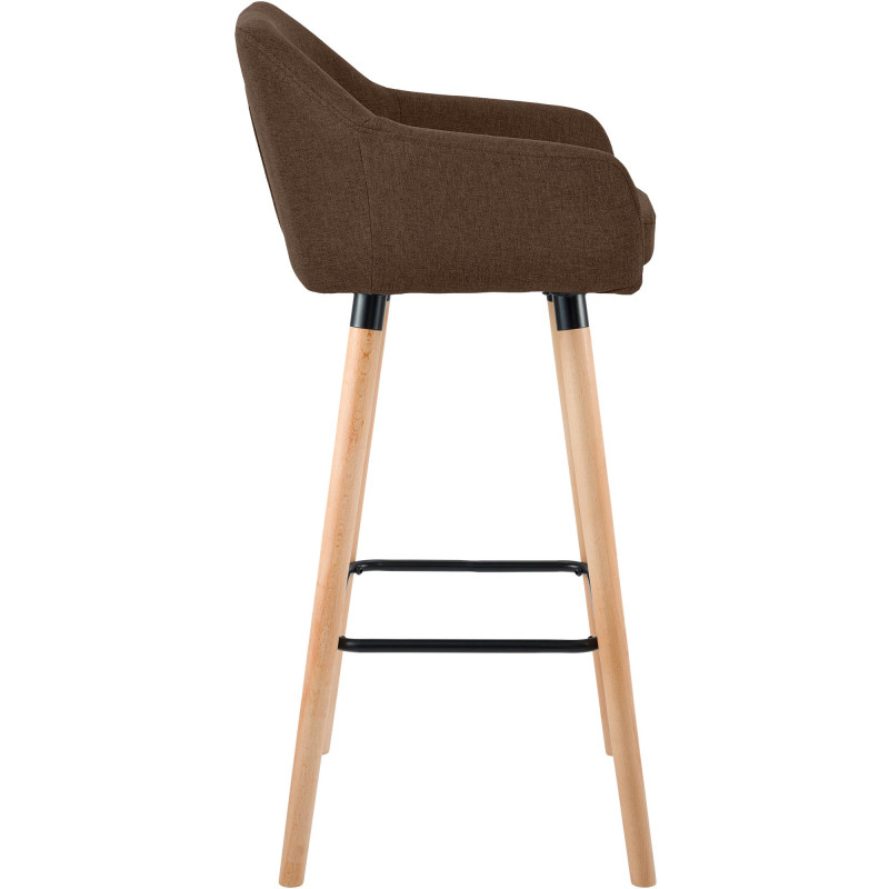 Tabouret de bar Grant, tissu marron