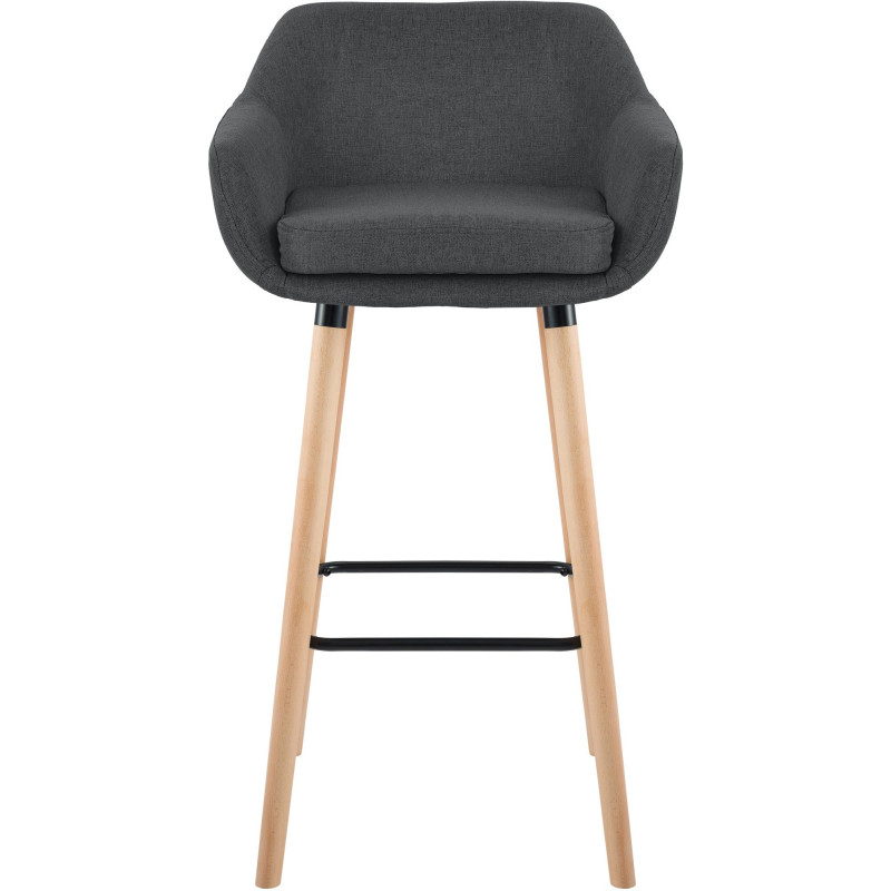 Tabouret de bar Grant, tissu gris foncé