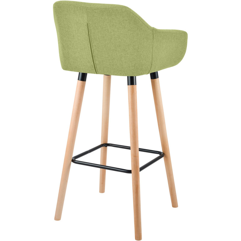 Tabouret de bar Grant, tissu vert clair