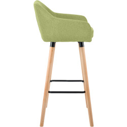 Tabouret de bar Grant, tissu vert clair