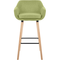 Tabouret de bar Grant, tissu vert clair