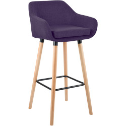 Tabouret de bar Grant, tissu violet