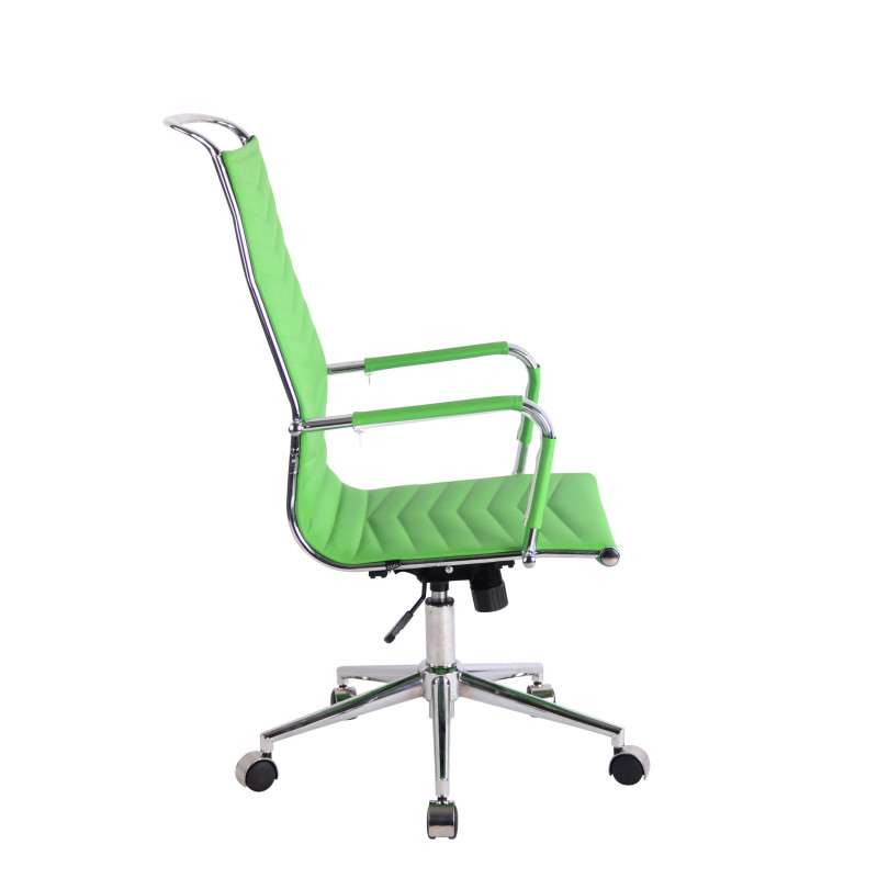 Chaise de bureau Batley en similicuir vert