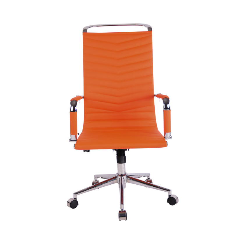 Chaise de bureau Batley en similicuir orange