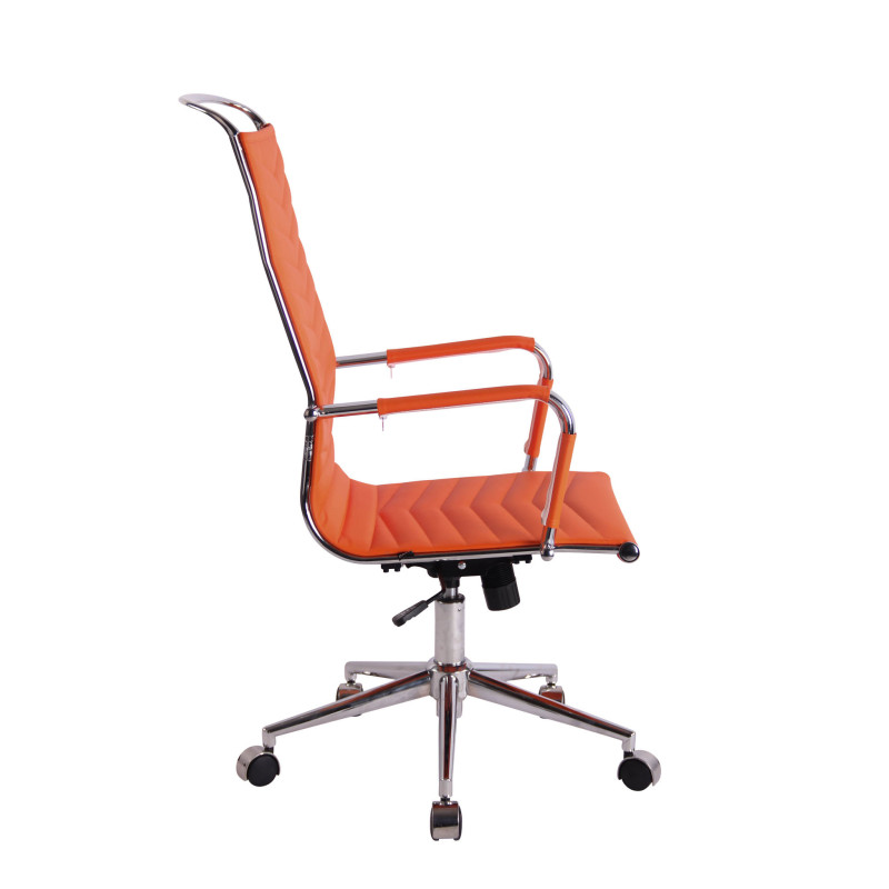 Chaise de bureau Batley en similicuir orange
